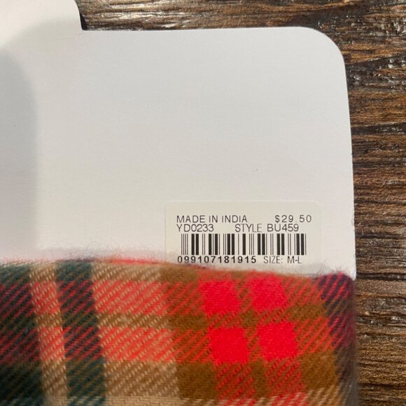 NWT J.Crew Factory Crewmutts Dog Bandana Blue Multi Plaid Sz M/L 31"x15.5" BU459 - Picture 5 of 6